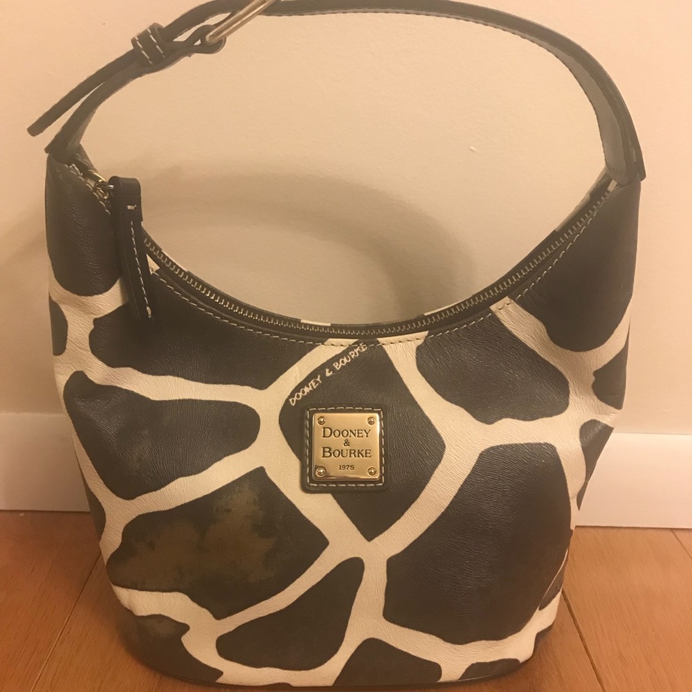NWT Dooney & Bourke Brown Giraffe Print Bucket Bag
